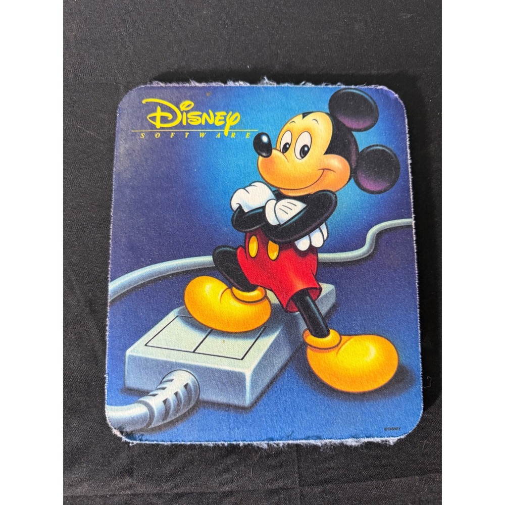 Disney Mousepad OS Blue Good Vintage 90s Mickey Mouse Software Tech Accessory